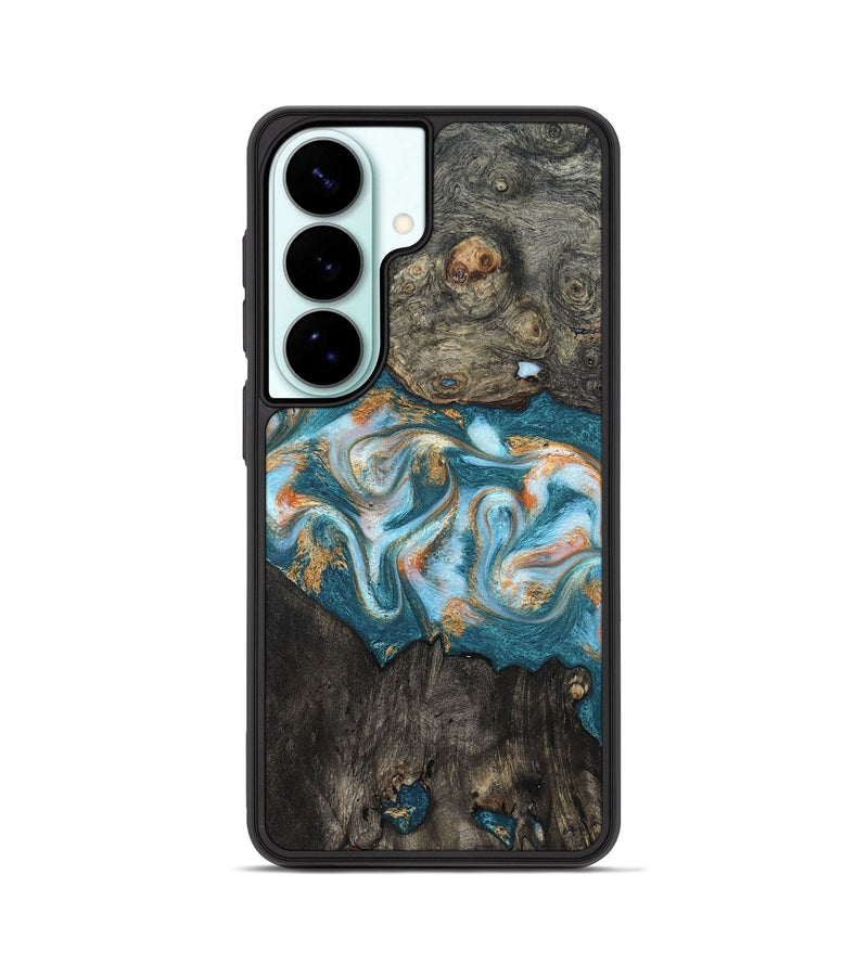 Galaxy S26 Wood Phone Case - Elio (Teal & Gold, 823528)