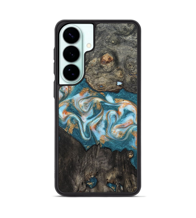 Galaxy S26 Plus Wood Phone Case - Elio (Teal & Gold, 823528)