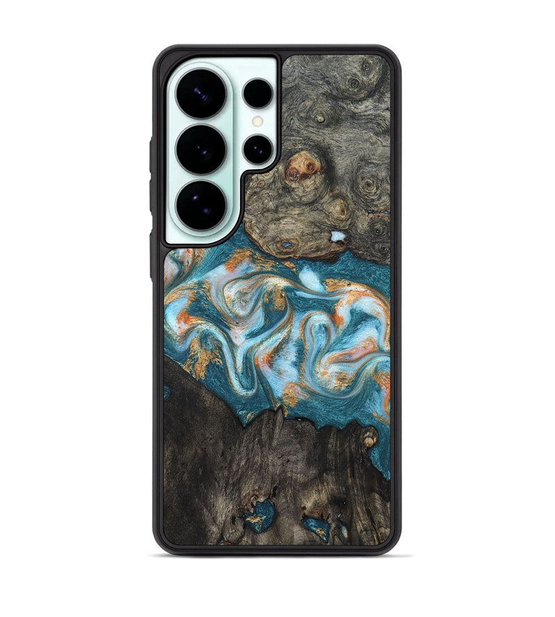 Galaxy S26 Ultra Wood Phone Case - Elio (Teal & Gold, 823528)