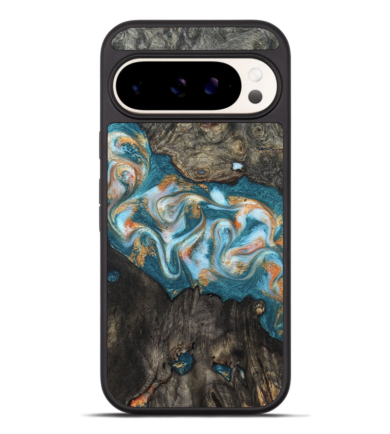 Pixel 9 Pro XL Wood Phone Case - Elio (Teal & Gold, 823528)