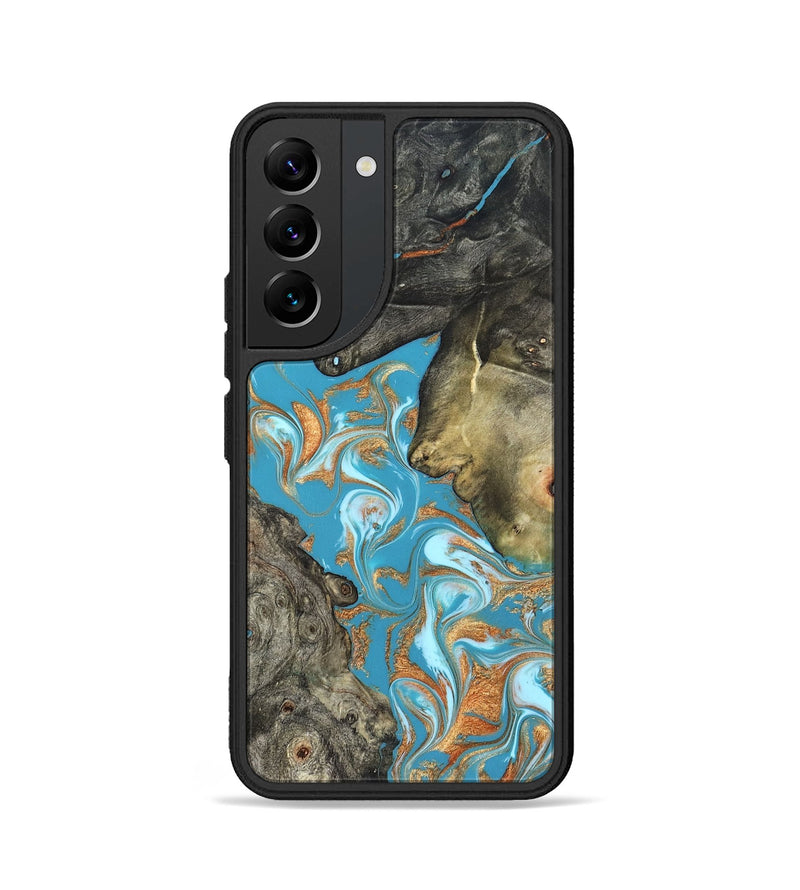 Galaxy S22 Wood Phone Case - Jerome (Teal & Gold, 823529)