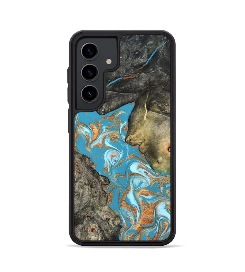 Galaxy S24 Wood Phone Case - Jerome (Teal & Gold, 823529)