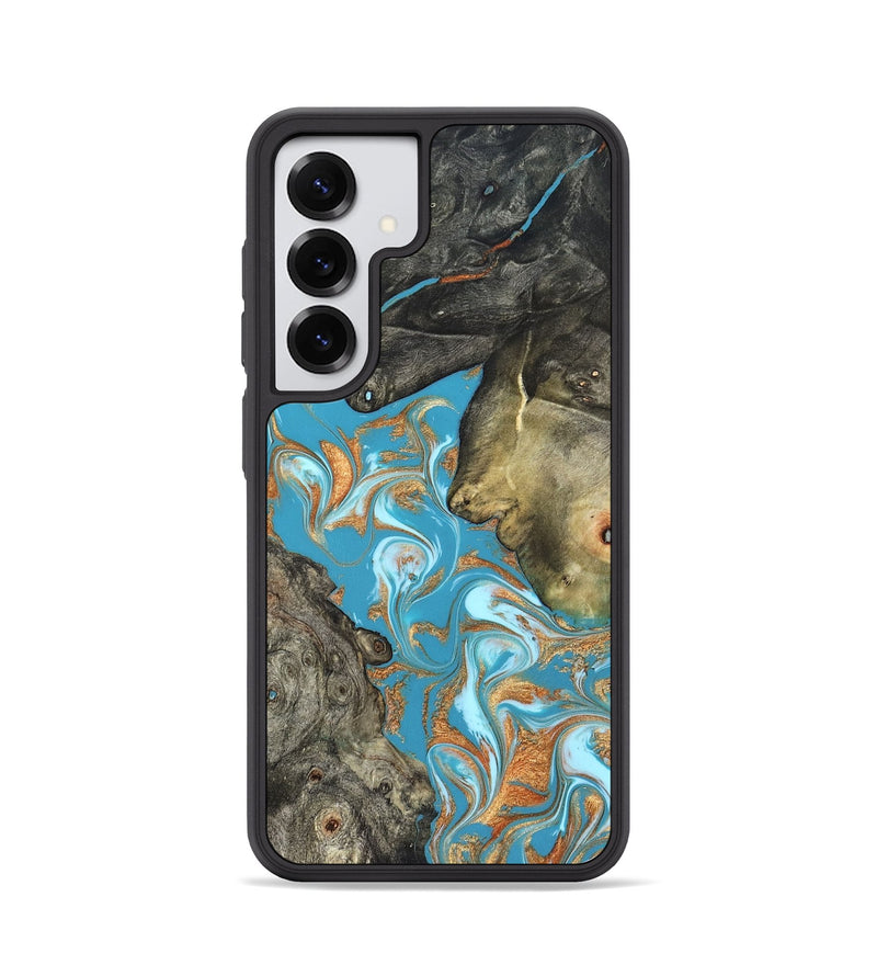 Galaxy S25 Wood Phone Case - Jerome (Teal & Gold, 823529)