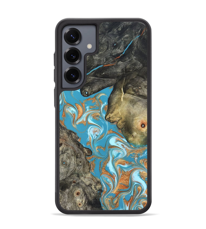 Galaxy S25 Plus Wood Phone Case - Jerome (Teal & Gold, 823529)