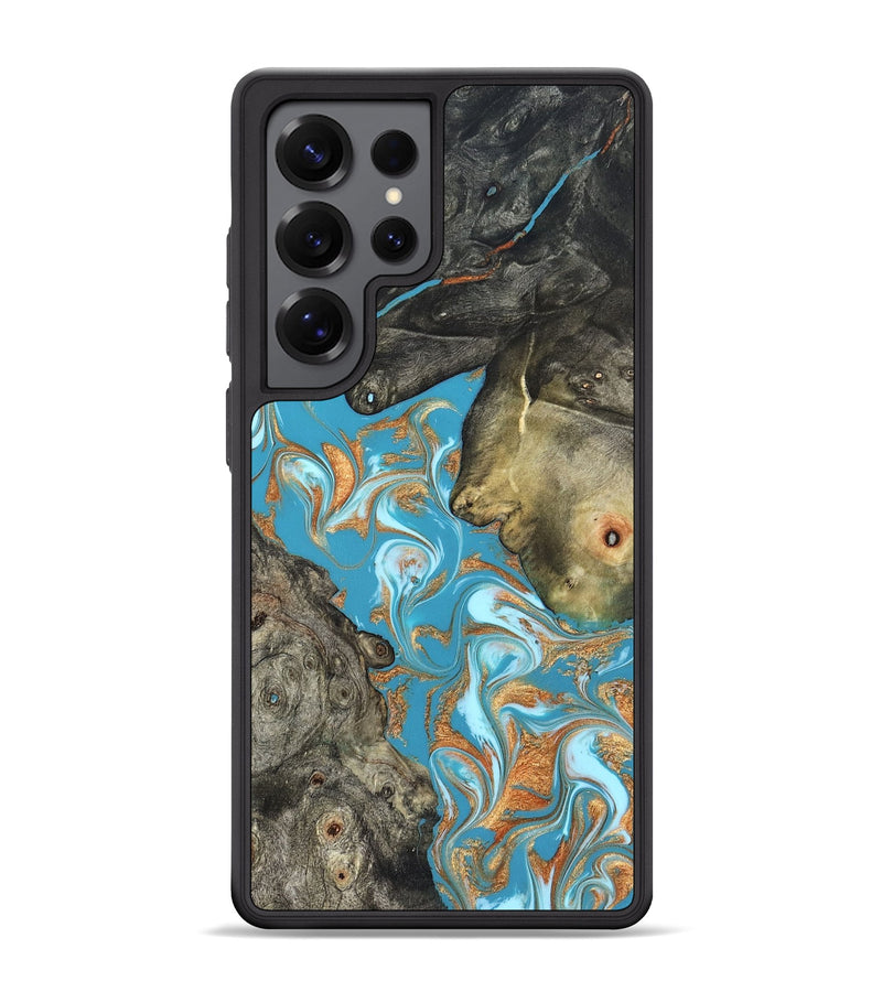 Galaxy S25 Ultra Wood Phone Case - Jerome (Teal & Gold, 823529)