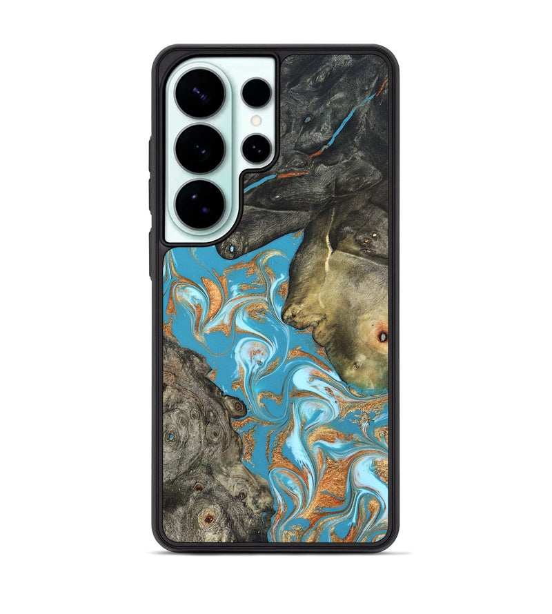 Galaxy S26 Ultra Wood Phone Case - Jerome (Teal & Gold, 823529)