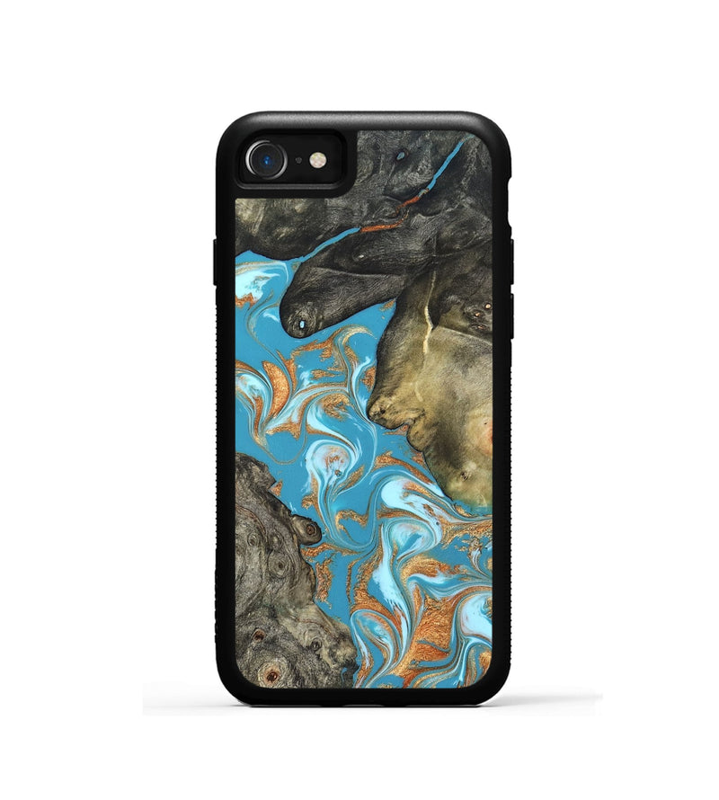 iPhone SE Wood Phone Case - Jerome (Teal & Gold, 823529)
