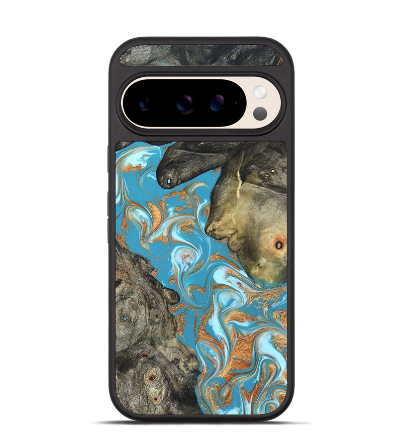 Pixel 10 Wood Phone Case - Jerome (Teal & Gold, 823529)