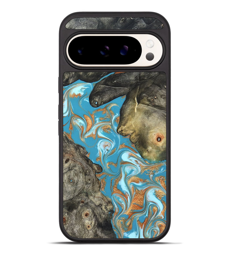 Pixel 10 Pro XL Wood Phone Case - Jerome (Teal & Gold, 823529)