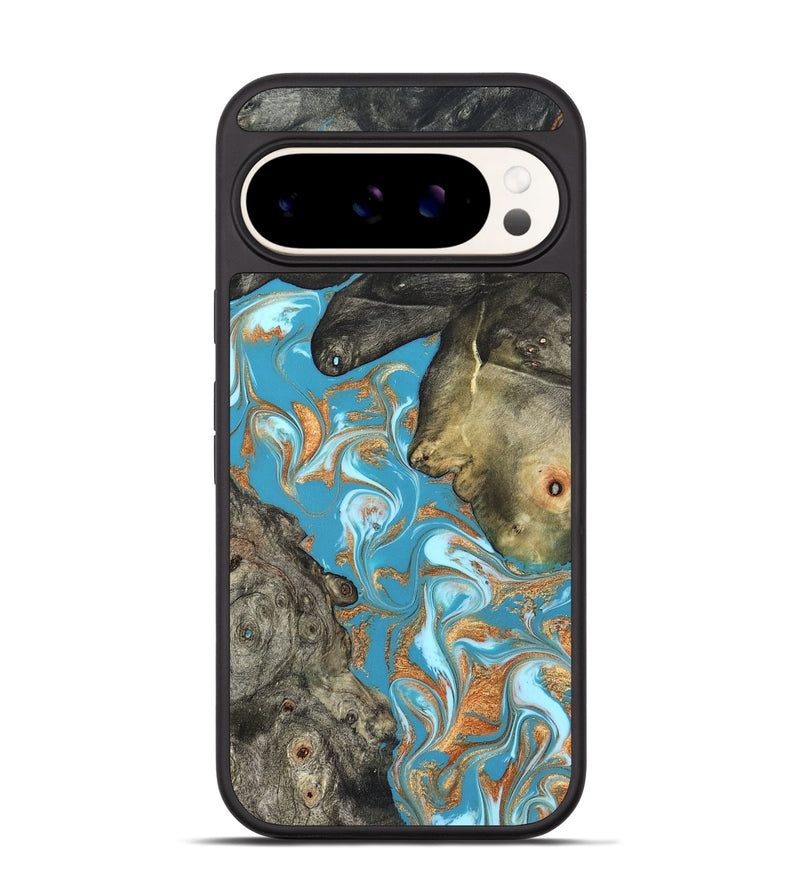 Pixel 9 Wood Phone Case - Jerome (Teal & Gold, 823529)