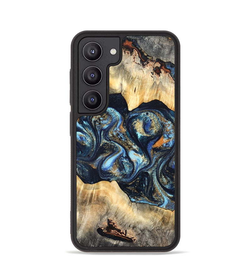 Galaxy S23 Wood Phone Case - Deron (Teal & Gold, 823530)