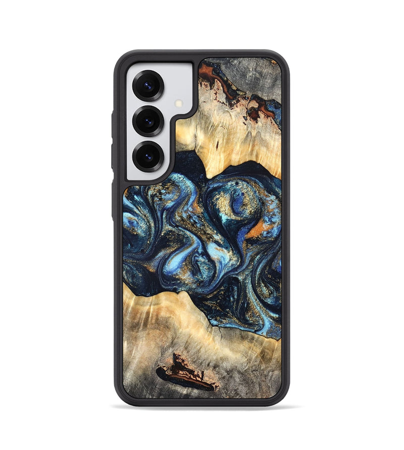 Galaxy S25 Wood Phone Case - Deron (Teal & Gold, 823530)