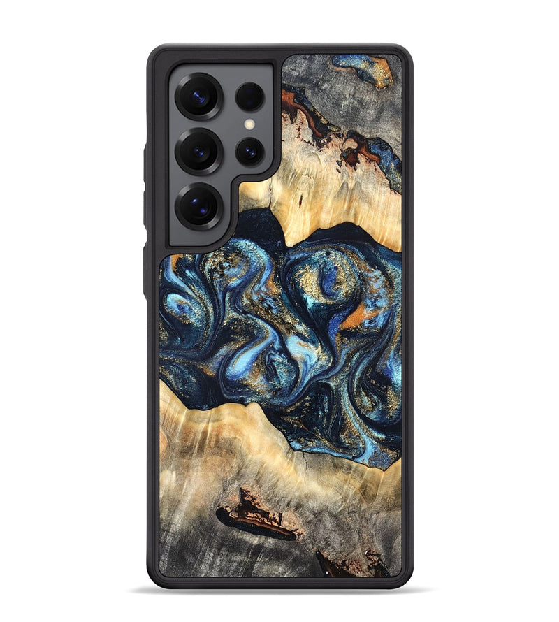 Galaxy S25 Ultra Wood Phone Case - Deron (Teal & Gold, 823530)