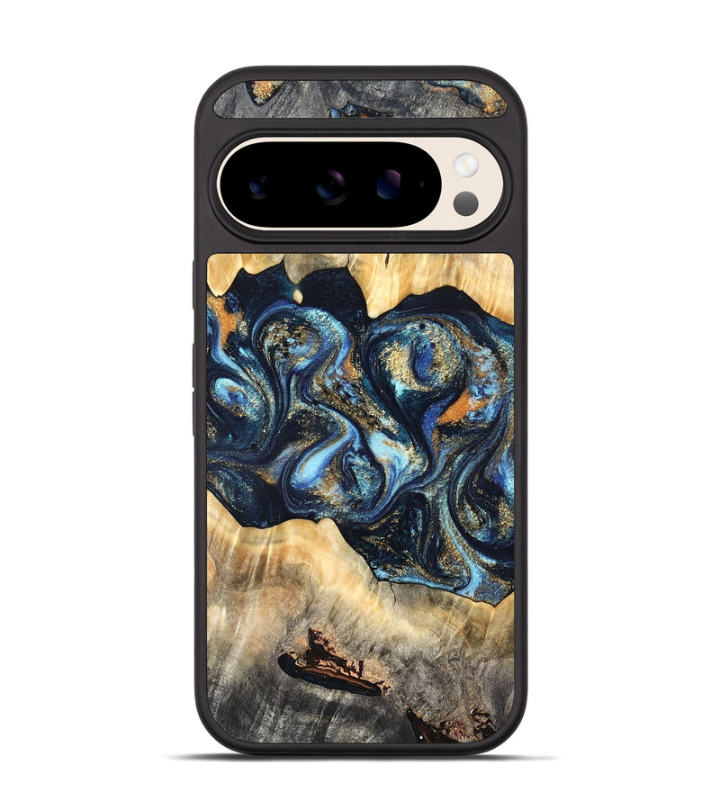 Pixel 10 Wood Phone Case - Deron (Teal & Gold, 823530)