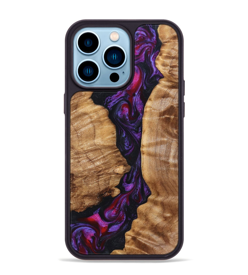 iPhone 14 Pro Max Wood Phone Case - Gemma (Purple, 823535)