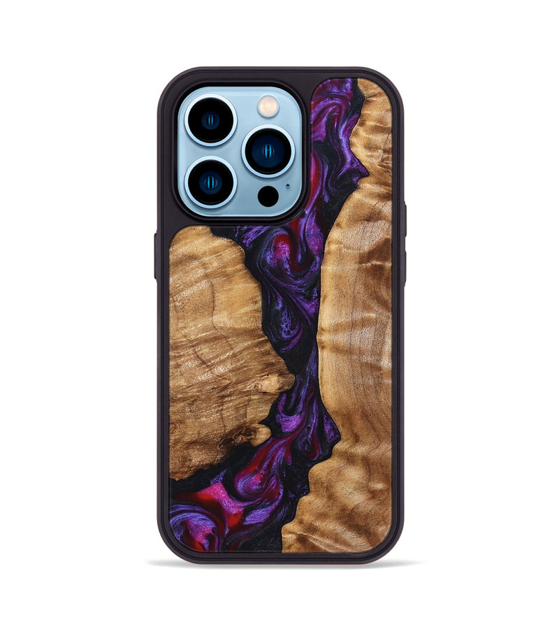 iPhone 14 Pro Wood Phone Case - Gemma (Purple, 823535)
