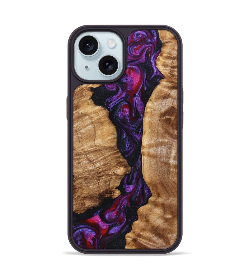iPhone 15 Wood Phone Case - Gemma (Purple, 823535)