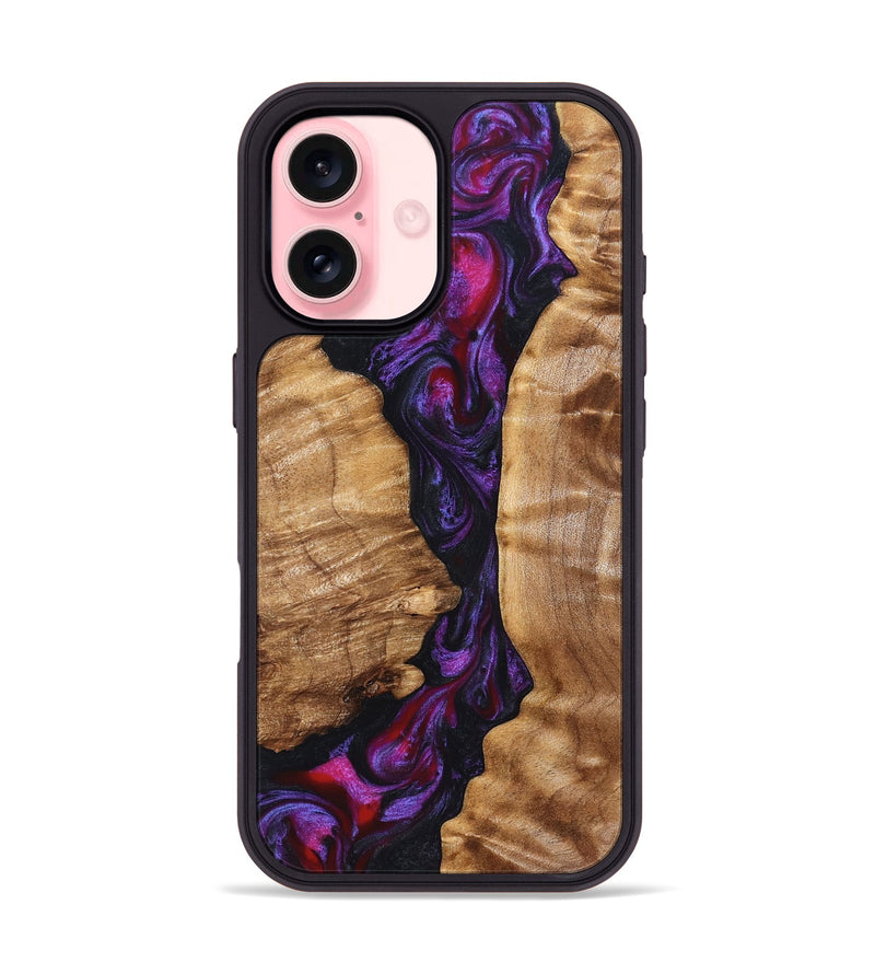 iPhone 16 Wood Phone Case - Gemma (Purple, 823535)