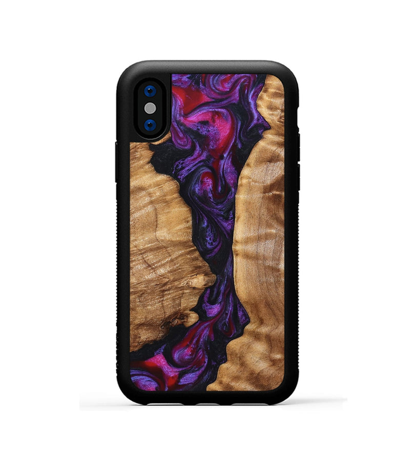 iPhone Xs Wood Phone Case - Gemma (Purple, 823535)
