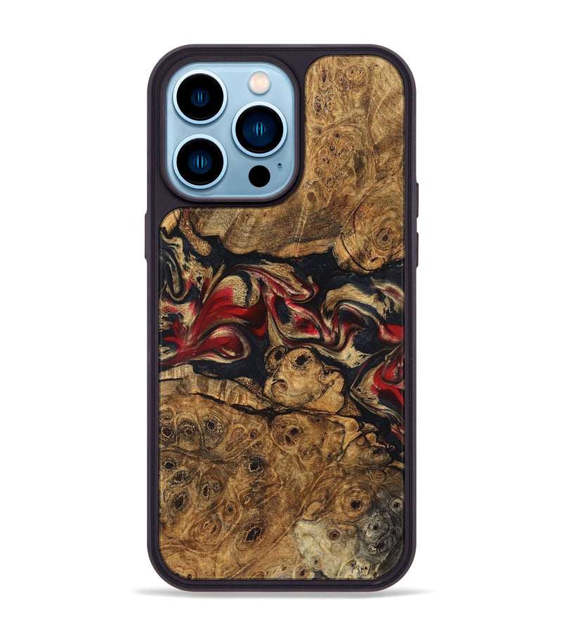 iPhone 14 Pro Max Wood Phone Case - Tawanna (Red, 823536)