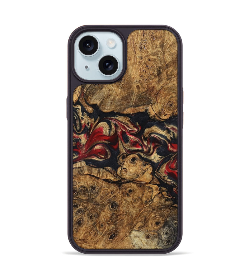 iPhone 15 Wood Phone Case - Tawanna (Red, 823536)