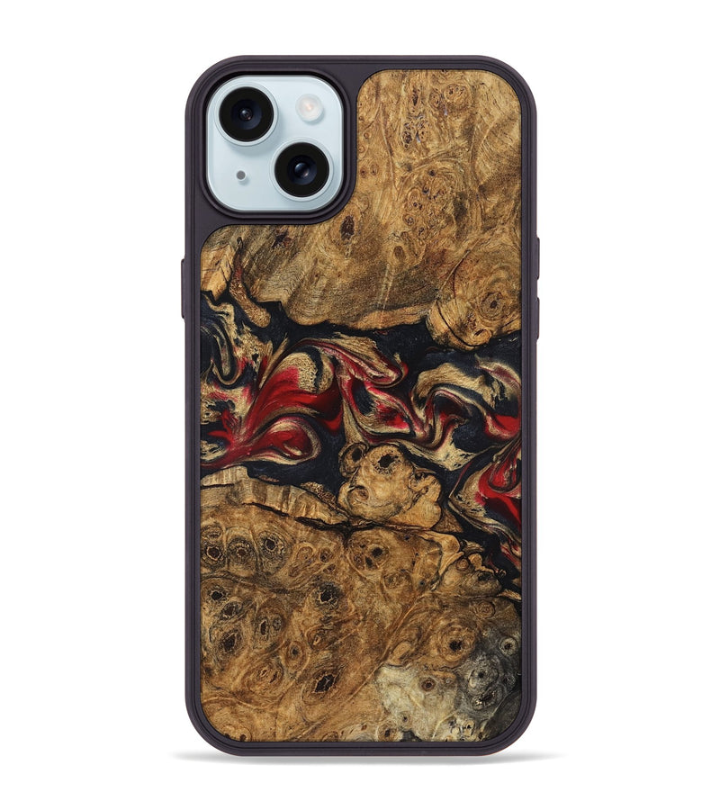 iPhone 15 Plus Wood Phone Case - Tawanna (Red, 823536)