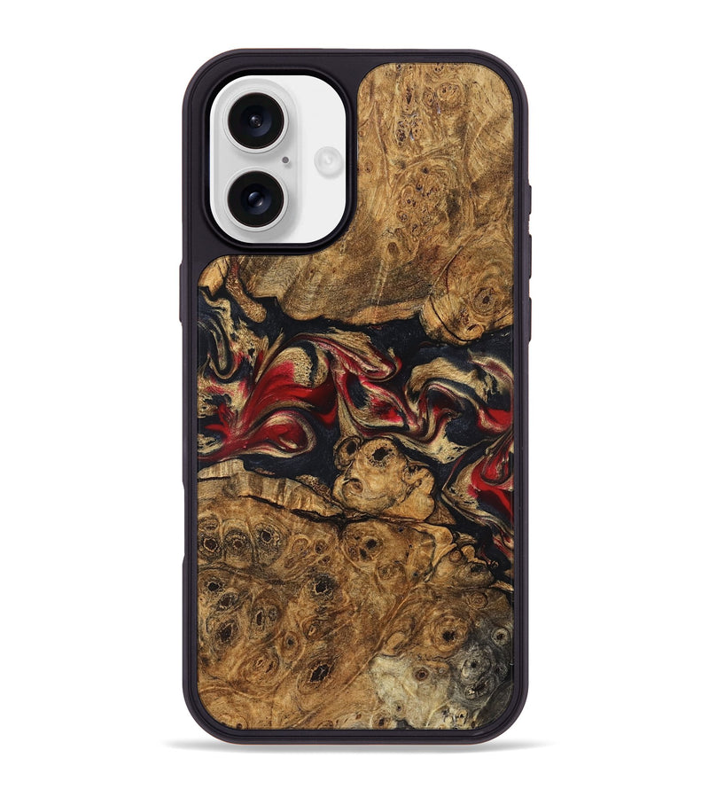 iPhone 16 Plus Wood Phone Case - Tawanna (Red, 823536)