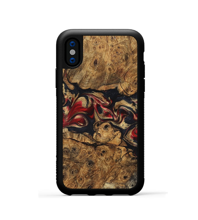 iPhone Xs Wood Phone Case - Tawanna (Red, 823536)