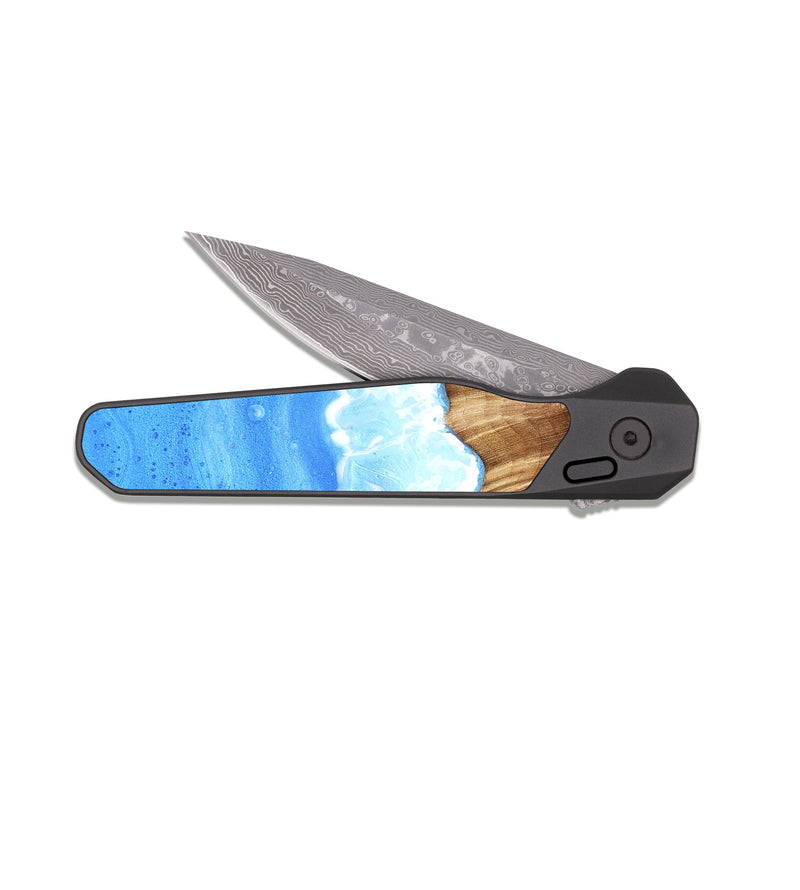 EDC Dark Damascus Wood Pocket Knife - Marley (Coastal, 823537)