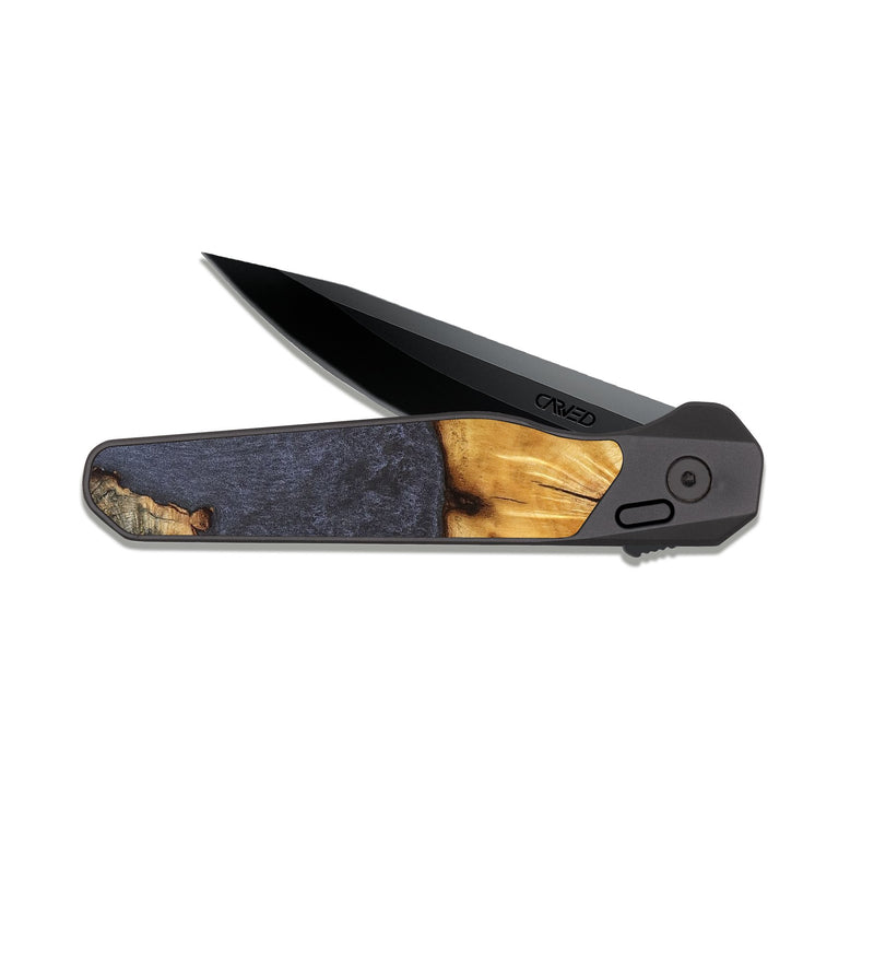 EDC Dark Slate Wood Pocket Knife - Soleil (Wood Burl, 823543)