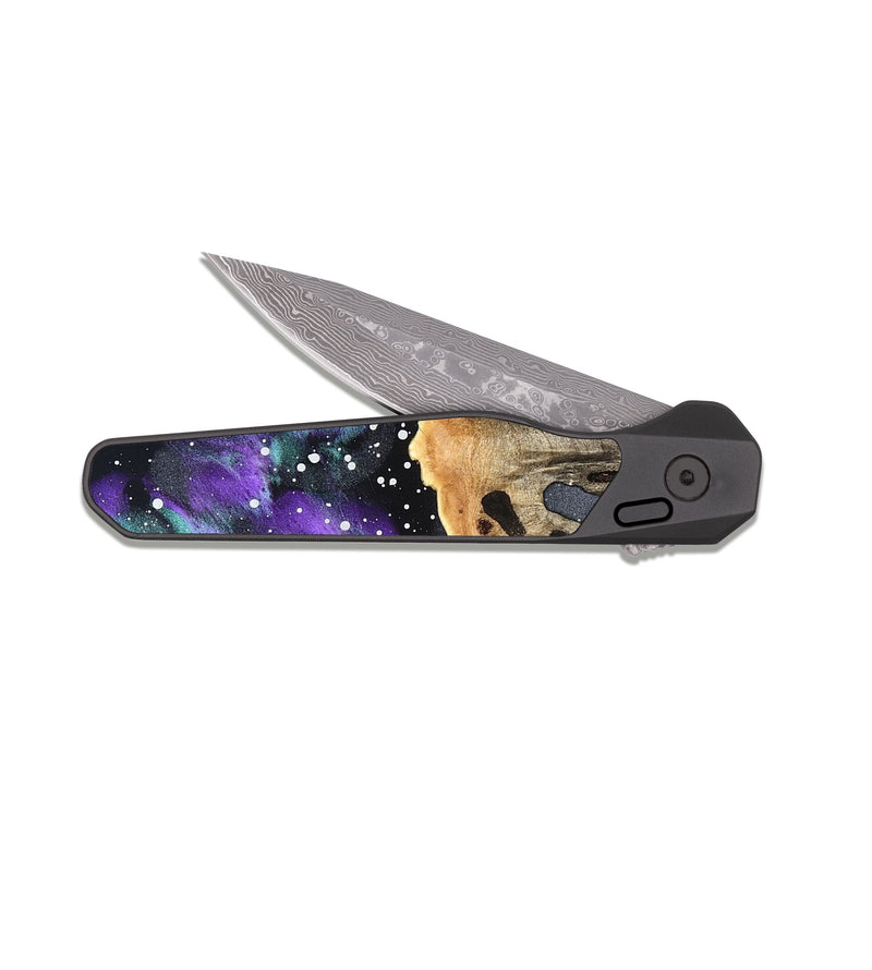 EDC Dark Damascus Wood Pocket Knife - Titan (Cosmos, 823547)