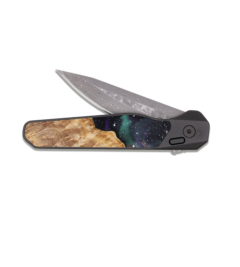 EDC Dark Damascus Wood Pocket Knife - Jayson (Cosmos, 823553)