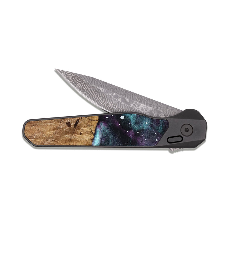 EDC Dark Damascus Wood Pocket Knife - Dorian (Cosmos, 823556)