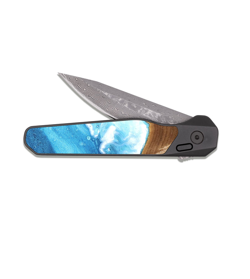 EDC Dark Damascus Wood Pocket Knife - Isabel (Coastal, 823557)