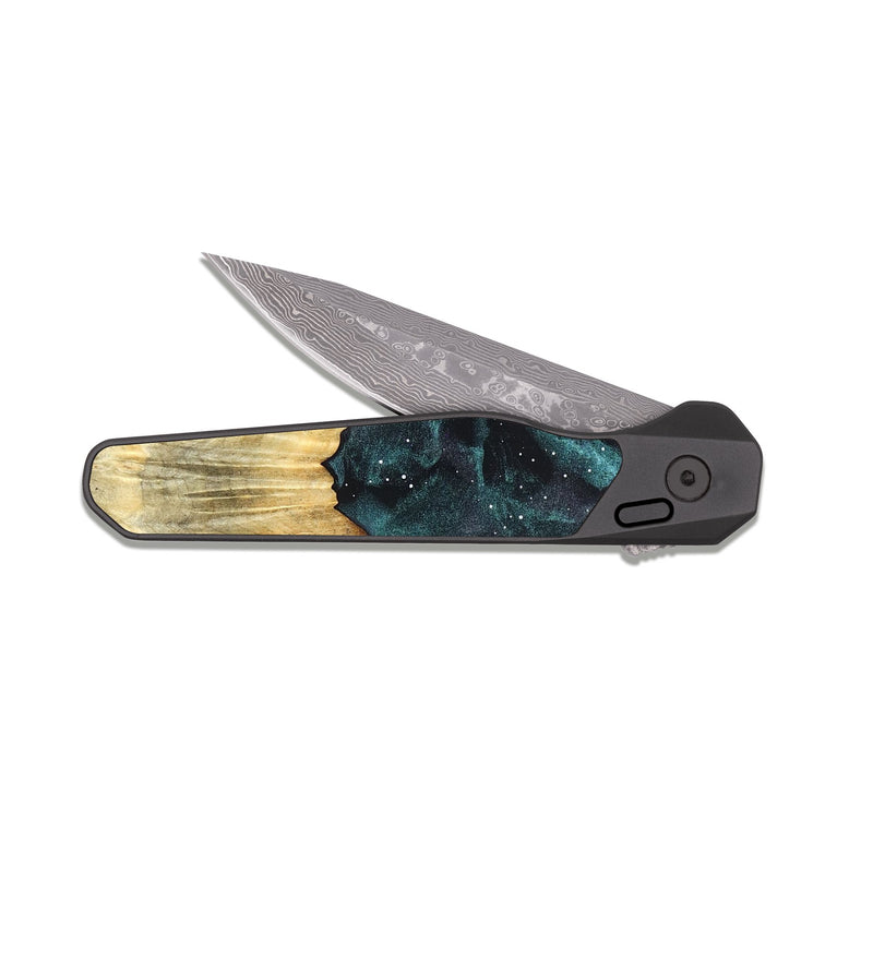 EDC Dark Damascus Wood Pocket Knife - Marlys (Cosmos, 823561)