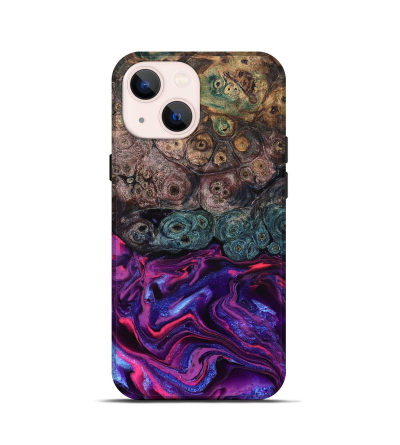 iPhone 13 mini Wood Live Edge Phone Case - Tariq (Purple, 823569)