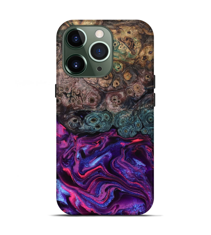 iPhone 13 Pro Wood Live Edge Phone Case - Tariq (Purple, 823569)