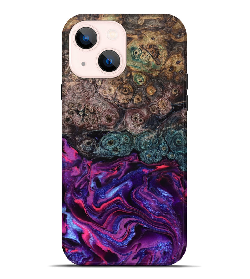 iPhone 14 Plus Wood Live Edge Phone Case - Tariq (Purple, 823569)