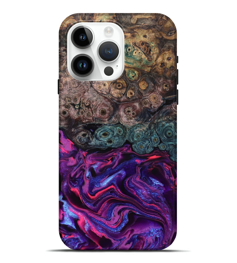 iPhone 15 Pro Max Wood Live Edge Phone Case - Tariq (Purple, 823569)