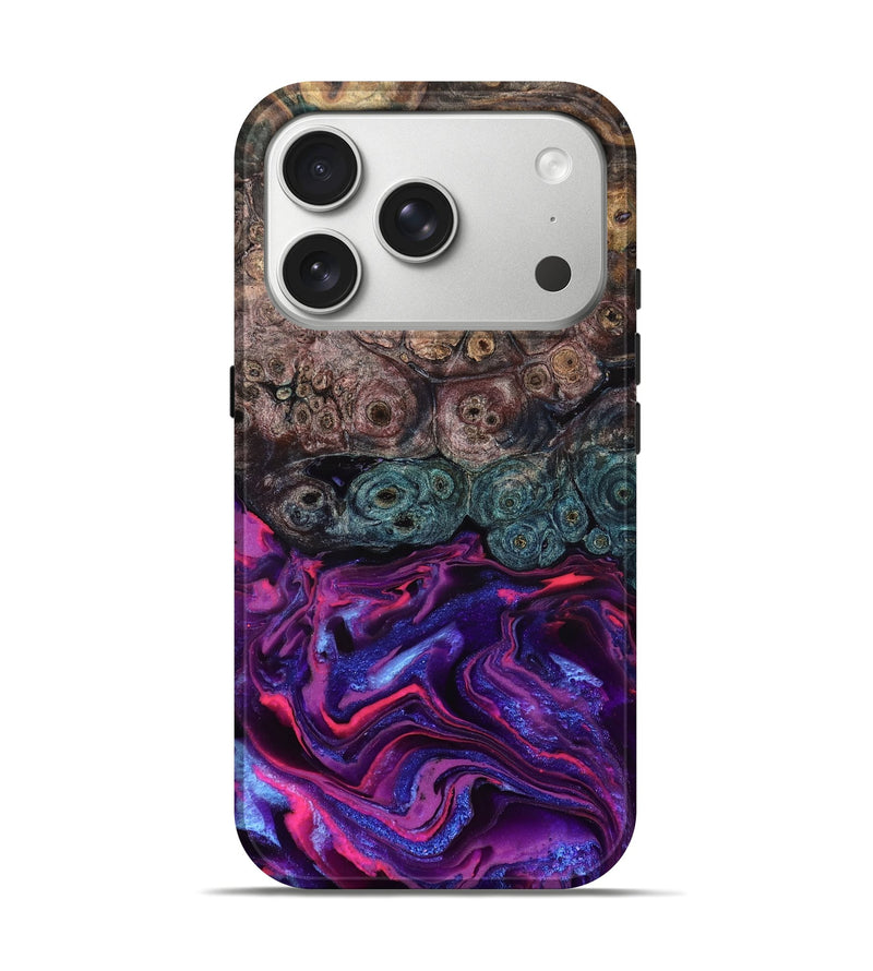 iPhone 17 Pro Wood Live Edge Phone Case - Tariq (Purple, 823569)