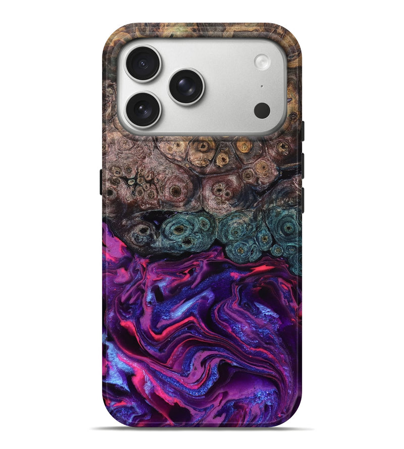 iPhone 17 Pro Max Wood Live Edge Phone Case - Tariq (Purple, 823569)