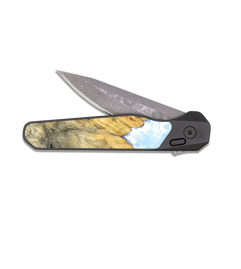 EDC Dark Damascus Wood Pocket Knife - Sharron (Coastal, 823581)