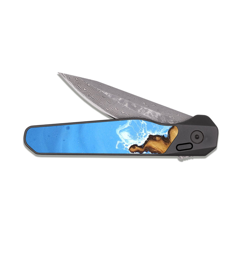 EDC Dark Damascus Wood Pocket Knife - Talia (Coastal, 823582)