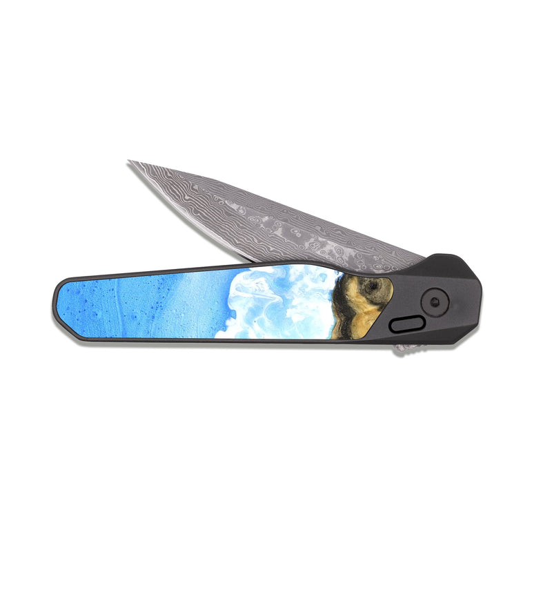 EDC Dark Damascus Wood Pocket Knife - Zhane (Coastal, 823583)