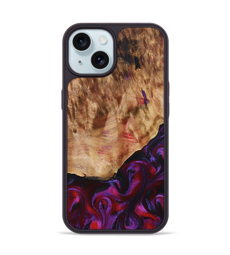 iPhone 15 Wood Phone Case - Milena (Red, 823623)