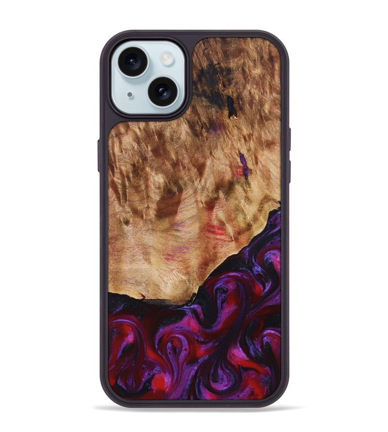 iPhone 15 Plus Wood Phone Case - Milena (Red, 823623)