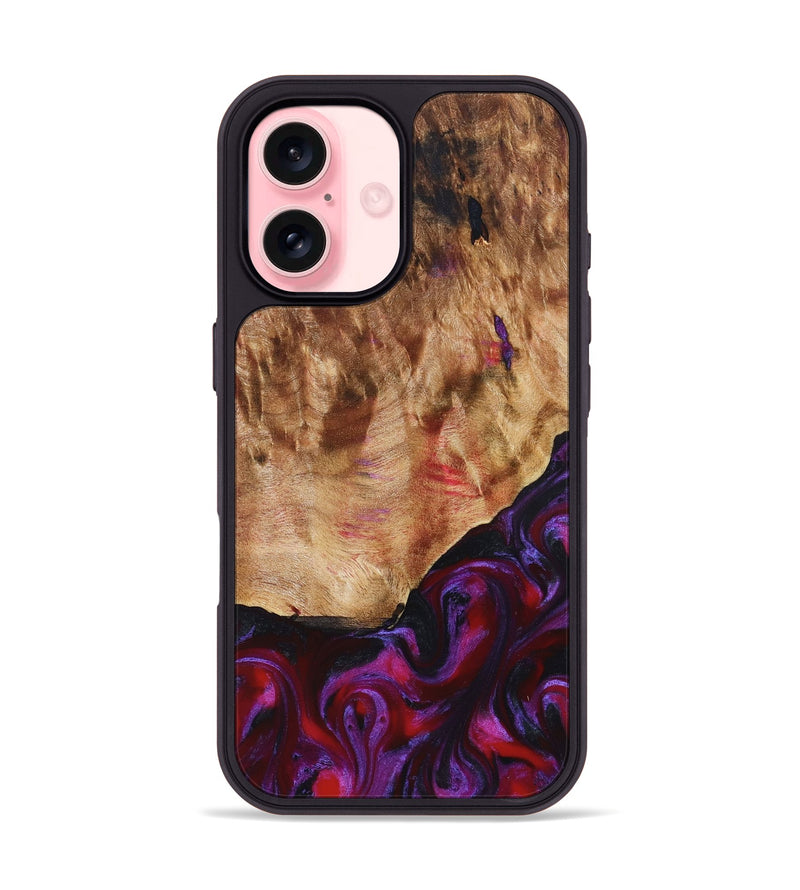 iPhone 16 Wood Phone Case - Milena (Red, 823623)