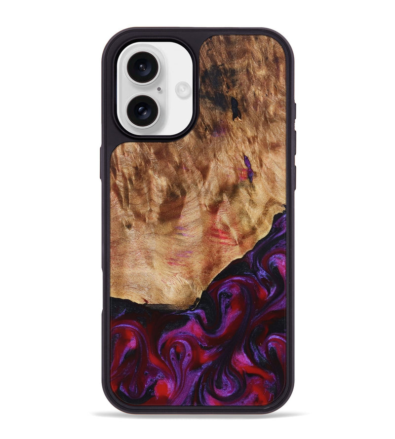iPhone 16 Plus Wood Phone Case - Milena (Red, 823623)