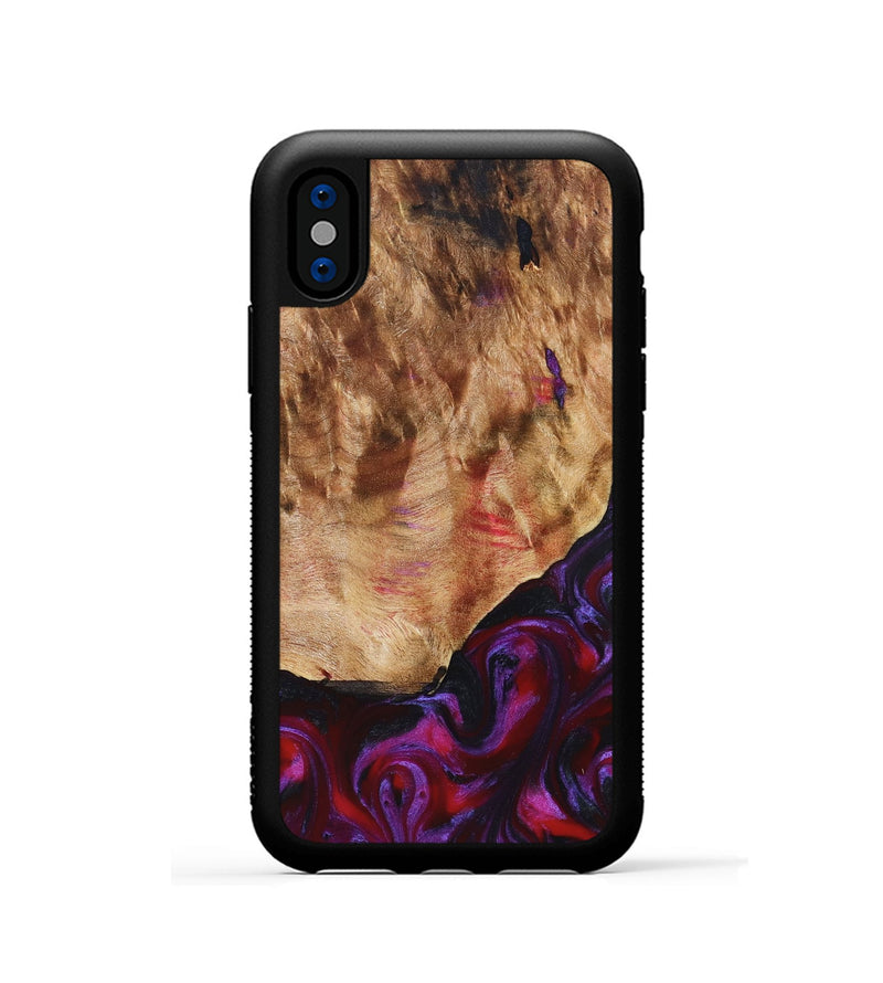 iPhone Xs Wood Phone Case - Milena (Red, 823623)