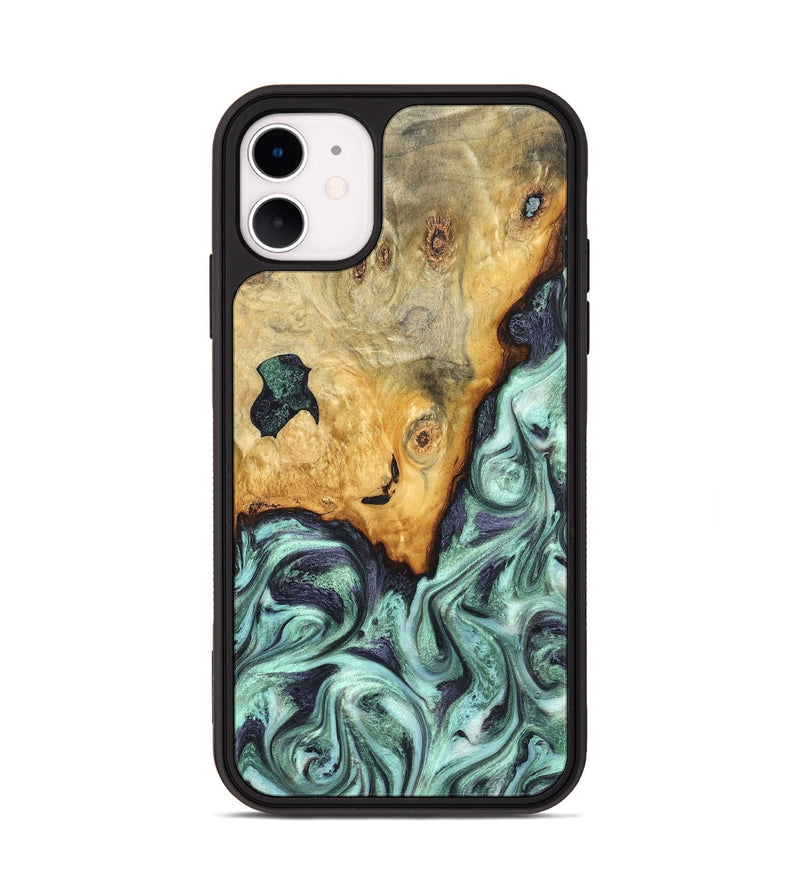 iPhone 11 Wood Phone Case - Crissy (Green, 823643)